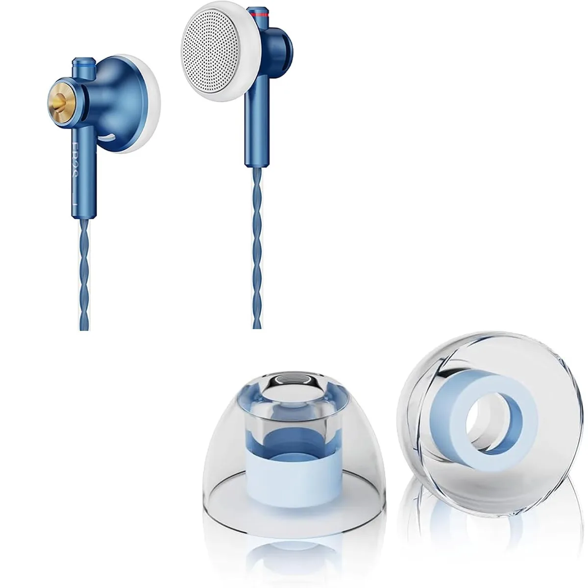 LORDWORLD LORDWORLD EB2S Pro Flat Head Wired Earbuds 15.4mm 3.5mm 1.2m 3 Pairs Tips — product photo