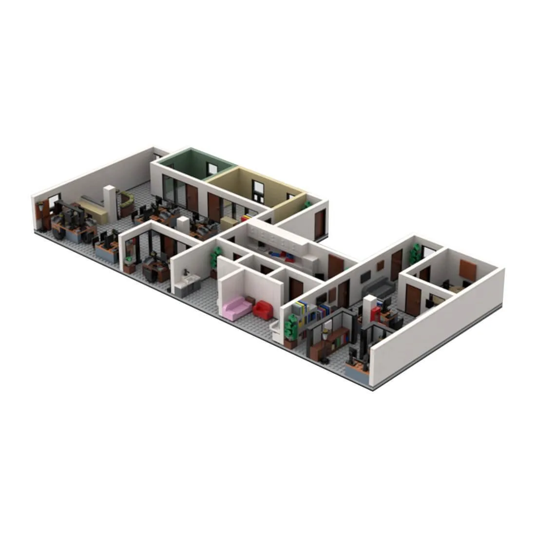 ZITIANYOUBUILD ZITIANYOUBUILD MOC-141391+MOC-140436 Office Building Scene 2078PCS Educational Toy — product photo