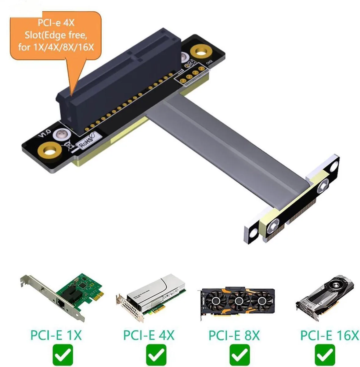 Vszerda Vszerda PCIe 1x to 4x Riser Cable 17cm — product photo