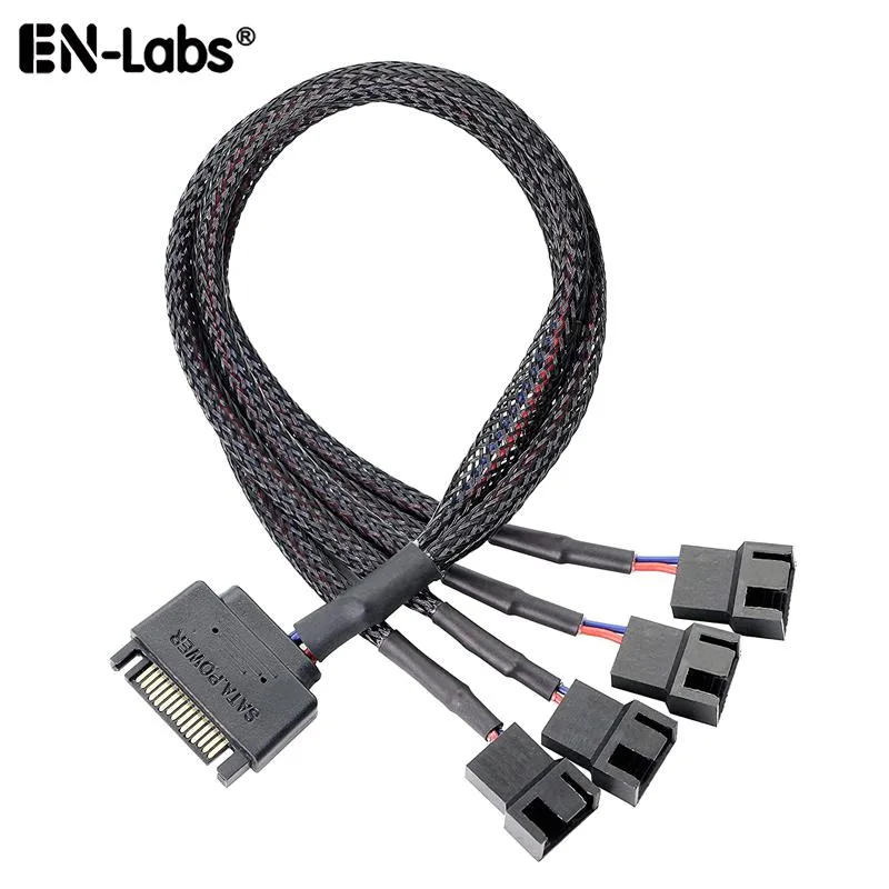 EN-Labs EN-Labs SATATX4-1X410IN SATA to 4x TX4 fan splitter cable 10 in black — product photo