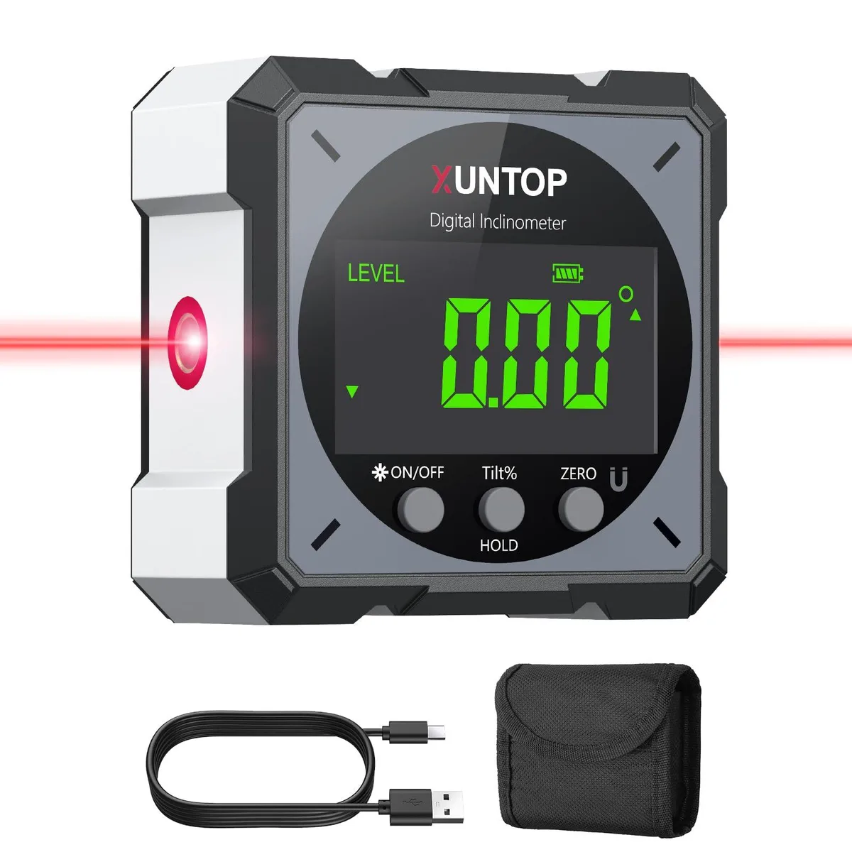 Compact grey aluminium cube with dual laser ports and magnetic sides