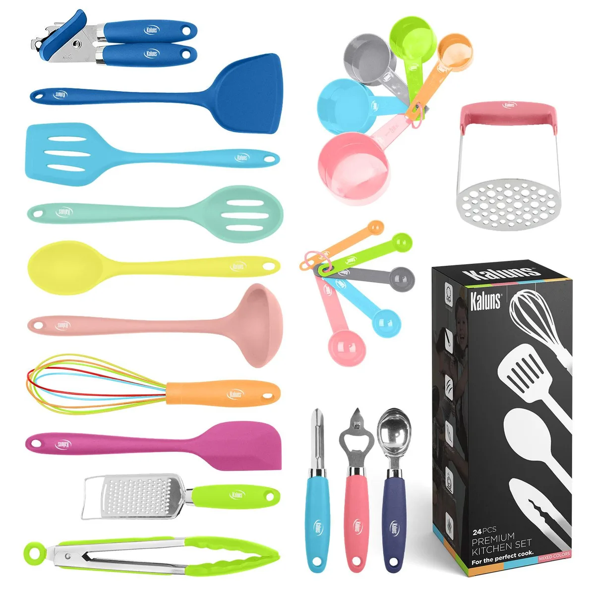 Kaluns Kaluns 24-piece Silicone Cooking Utensil Set, Multi-Color — product photo