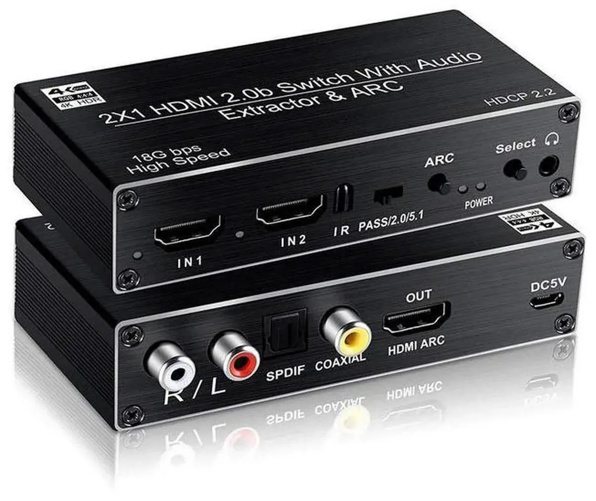 SMUGDESK SMUGDESK Torpedo Nova 2x1 HDMI Switch Audio Extractor 4K 60Hz 18Gbps ARC — product photo
