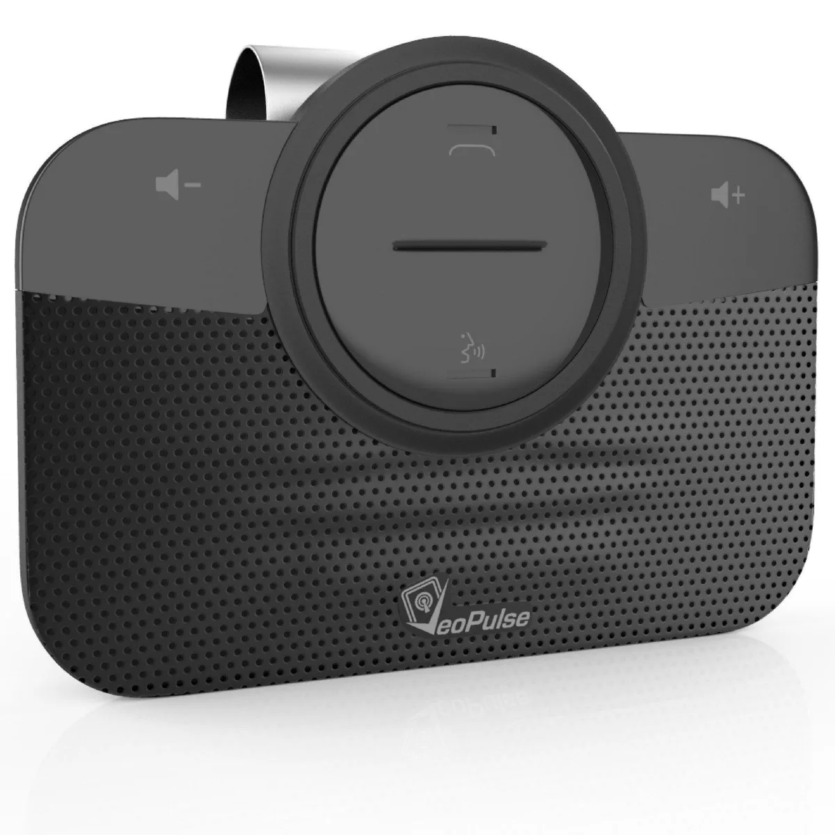 Black rectangular speakerphone with 3-inch driver and dashboard mount
