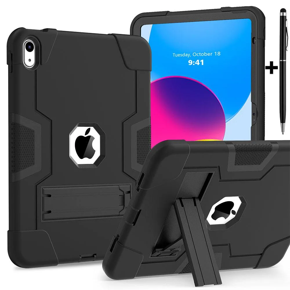 Werleo Werleo iPad 10th Gen 10.9" Case 2022 Black Hard Case with Kickstand &amp; Stylus Pen — product photo