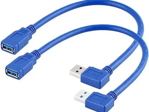 AJMRTC AJMRTC USB 3.0 Extension Cable 2-Pack 90° Left &amp; Right Angle 30cm — product photo