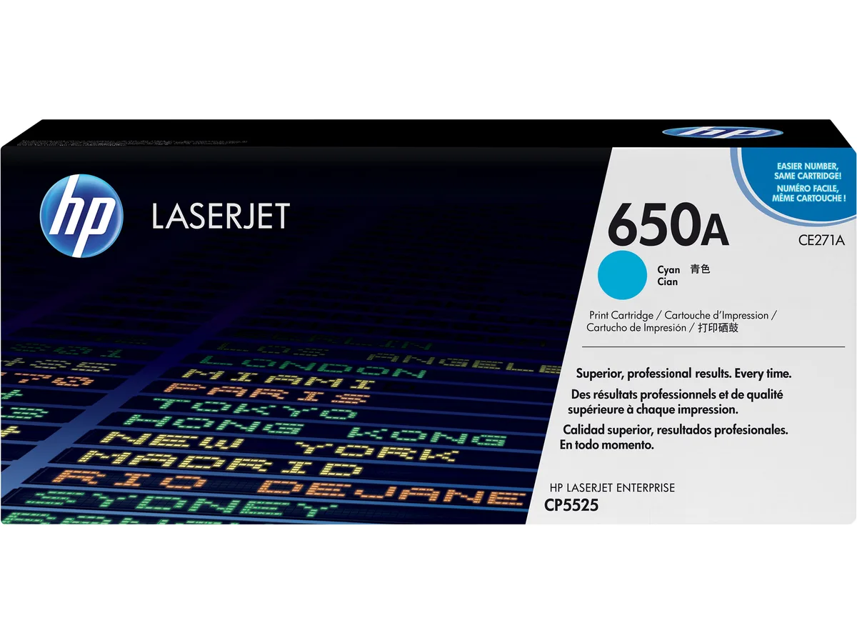 HP HP CE271A 650A Cyan Toner Cartridge 15000 Pages — product photo
