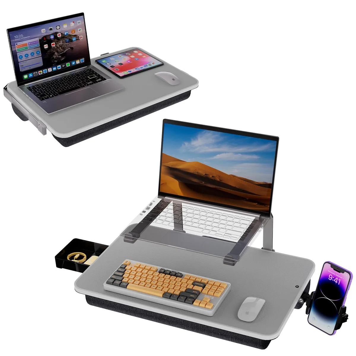 DNBeffulgent DNBeffulgent U9 Lap Desk Grey 20.4×12.5 in 17" Laptop — product photo
