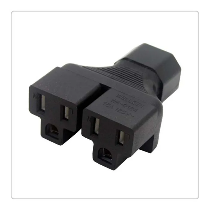 TeKit TeKit C14 to 2× NEMA 5-15R Y-Splitter Adapter — product photo