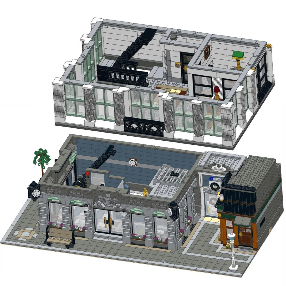 ZITIANYOUBUILD ZITIANYOUBUILD Bank &amp; Coffee Shop 3967 Pieces MOC Educational Building Set — product photo
