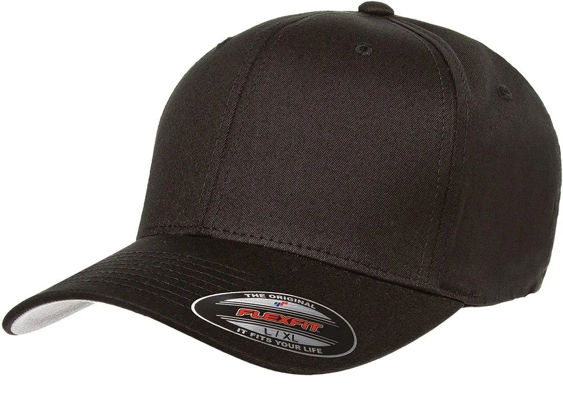 Flexfit 5001 Cotton Twill Fitted Cap Black Large/X-Large — product photo