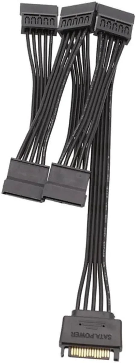 SMUGDESK SMUGDESK 15 Pin SATA Power Splitter Cord 60cm 1 Male to 5 Female — product photo