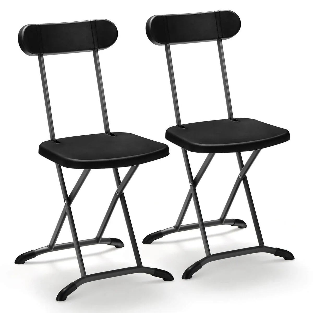 SlickBlue SlickBlue 2-Piece Folding Chair Set Black 400lb 14x14 Seat — product photo