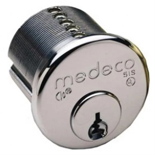 Medeco Medeco 10-5200-626-00 Satin Chrome 1-1/2" Mortise Cylinder 6 Pin — product photo