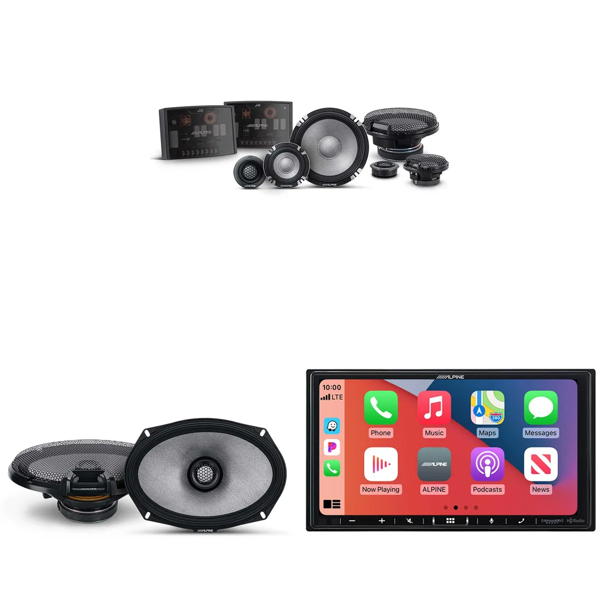 Alpine Alpine iLX-407 7" Receiver w/ R2-S653 6.5" 3-Way &amp; R2-S69 6x9" Speakers — product photo