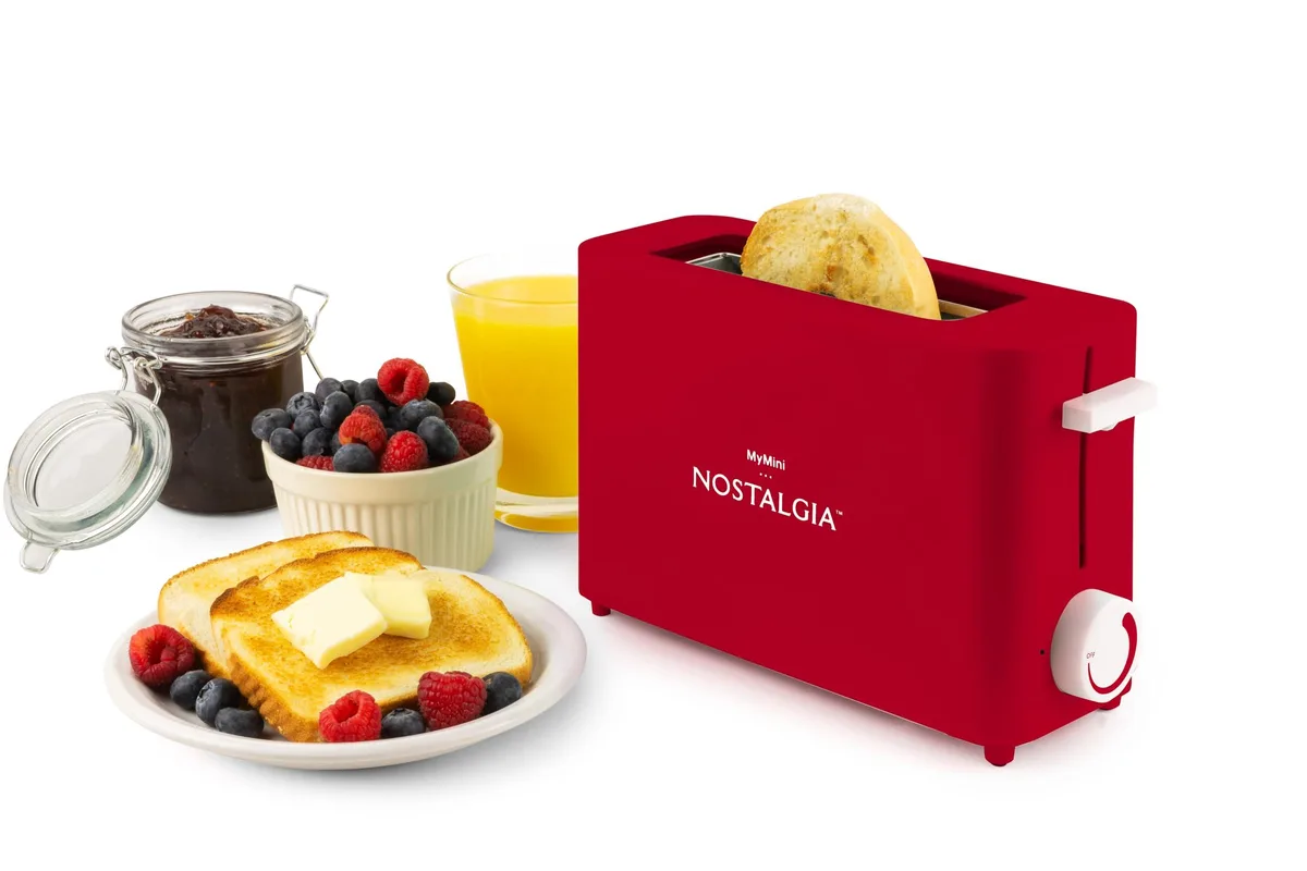  Nostalgia NMWSST1RD 1.25" Wide Slot Toaster Red — product photo