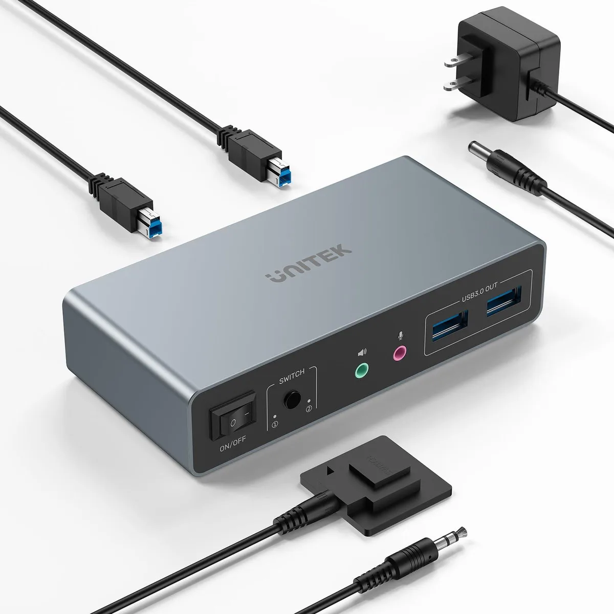  TRENDnet SJW-DKM202B 2-Port Dual Monitor KVM Switch 4K@60Hz HDMI DisplayPort 3 USB 3.0 — product photo
