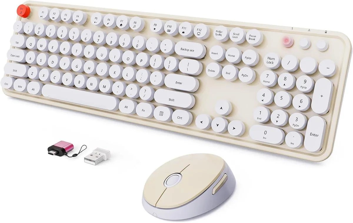 TUKO TUKO Wireless Keyboard and Mouse Combo Beige gaming keyboard — product photo