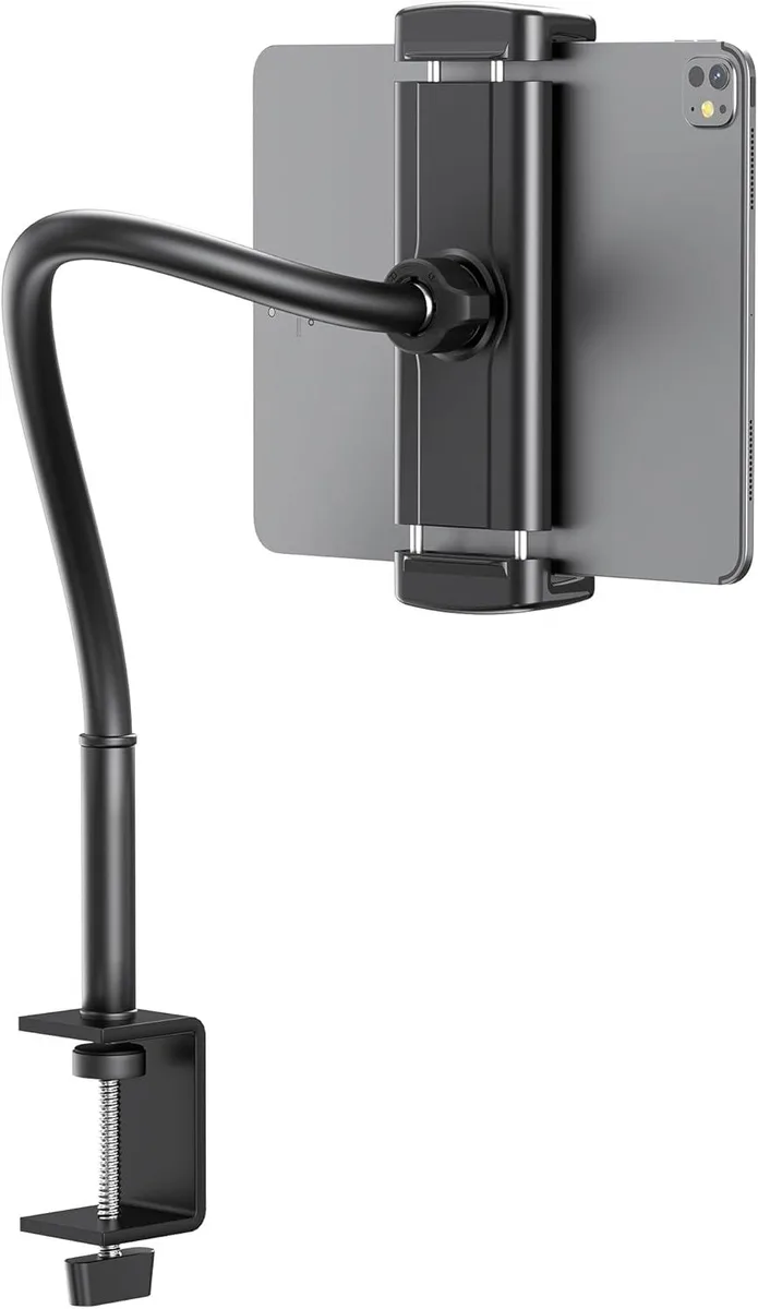 MCHOSE MCHOSE Gooseneck Tablet Stand 13.7in Arm C-Clamp 2.32in 360° 4.7-13.5in — product photo