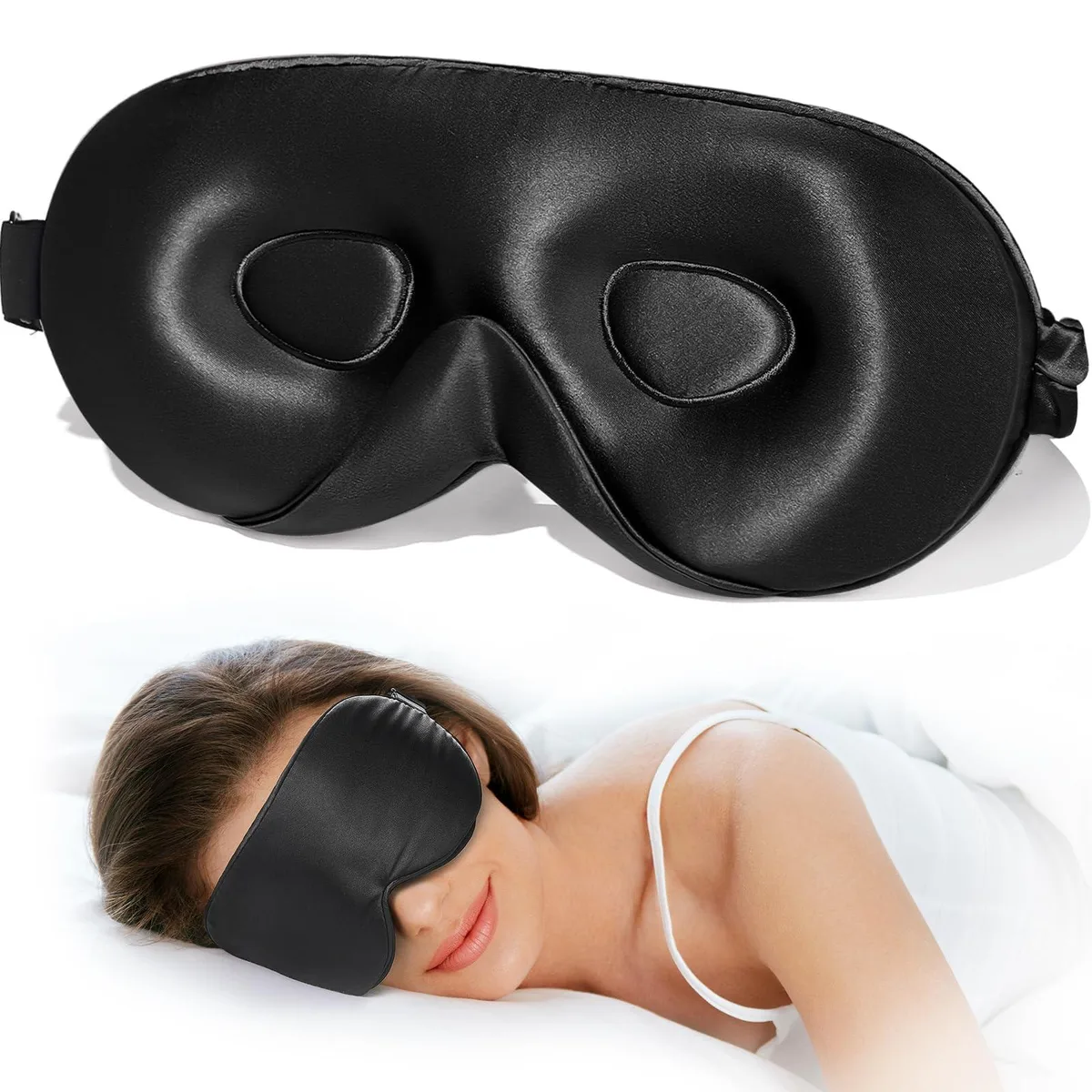 LitBear 51-00EH-BK01-03 Silk Sleep Mask XXXL Black — product photo