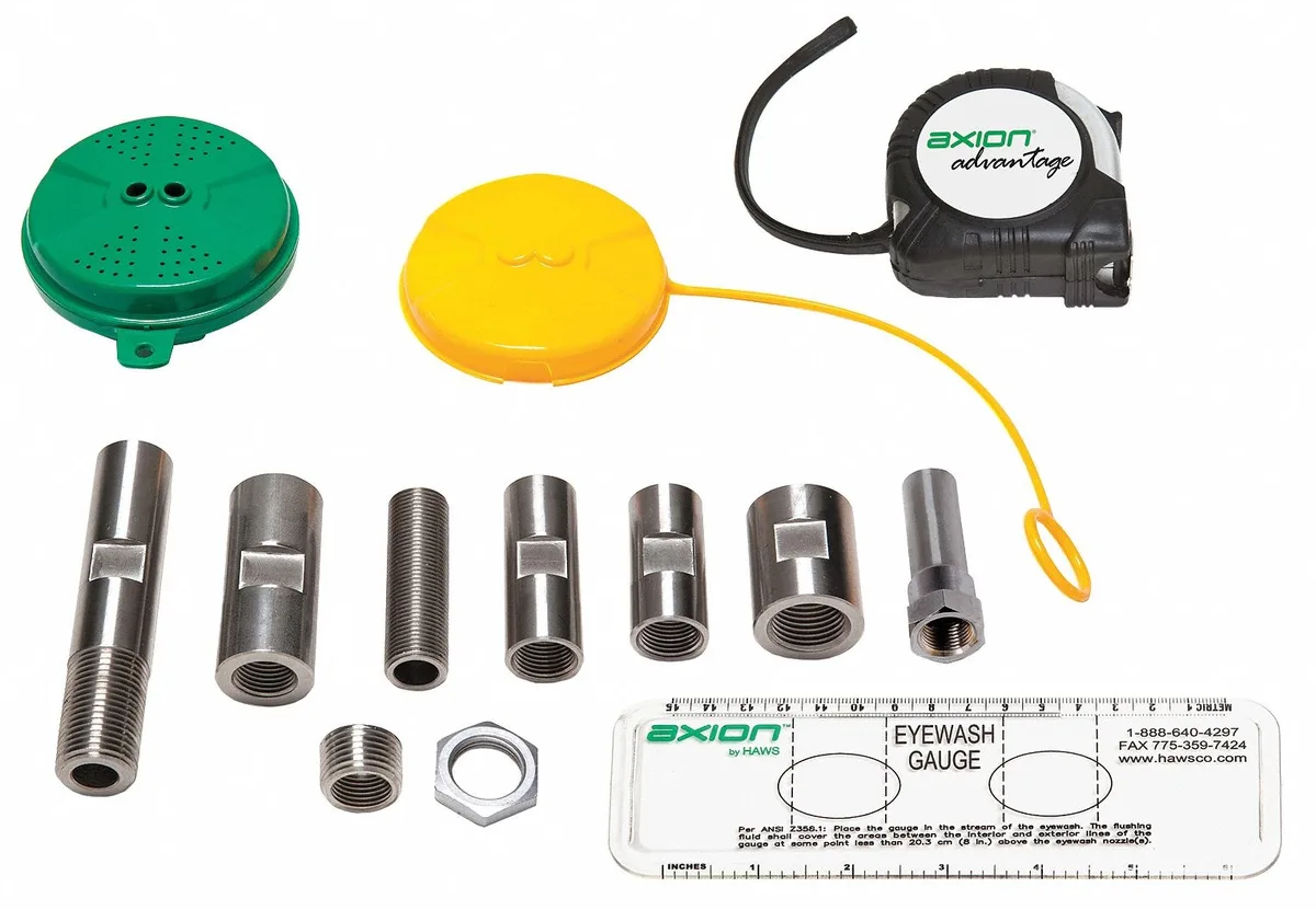 Green ABS eye/face wash head kit with dust cover and hardware