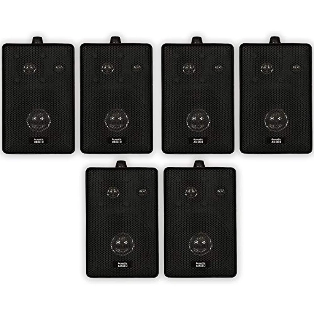 Acoustic Audio Acoustic Audio 251B Indoor Outdoor 3 Way 1200W Black 3 Pair Pack — product photo