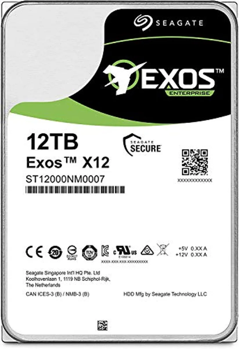 Seagate Seagate ST12000NM0007 12TB SATA 7200 RPM 256MB 3.5in internal hard drive — product photo