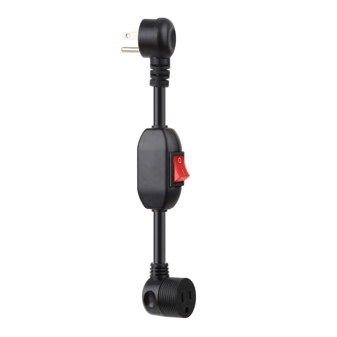  Right Angled On/Off Switch Extension Cord 20A 125V 250V 14AWG 1ft — product photo