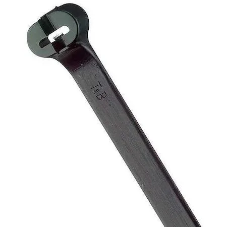 Black nylon cable tie, 30.4 in long, 0.27 in wide, stainless steel locking barb
