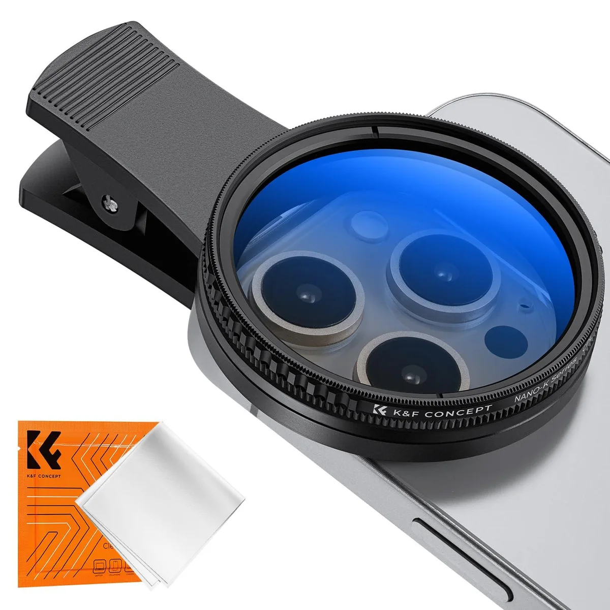  K&amp;F CONCEPT 52mm Clip-on CPL Phone Camera Lens Filter Kit — product photo