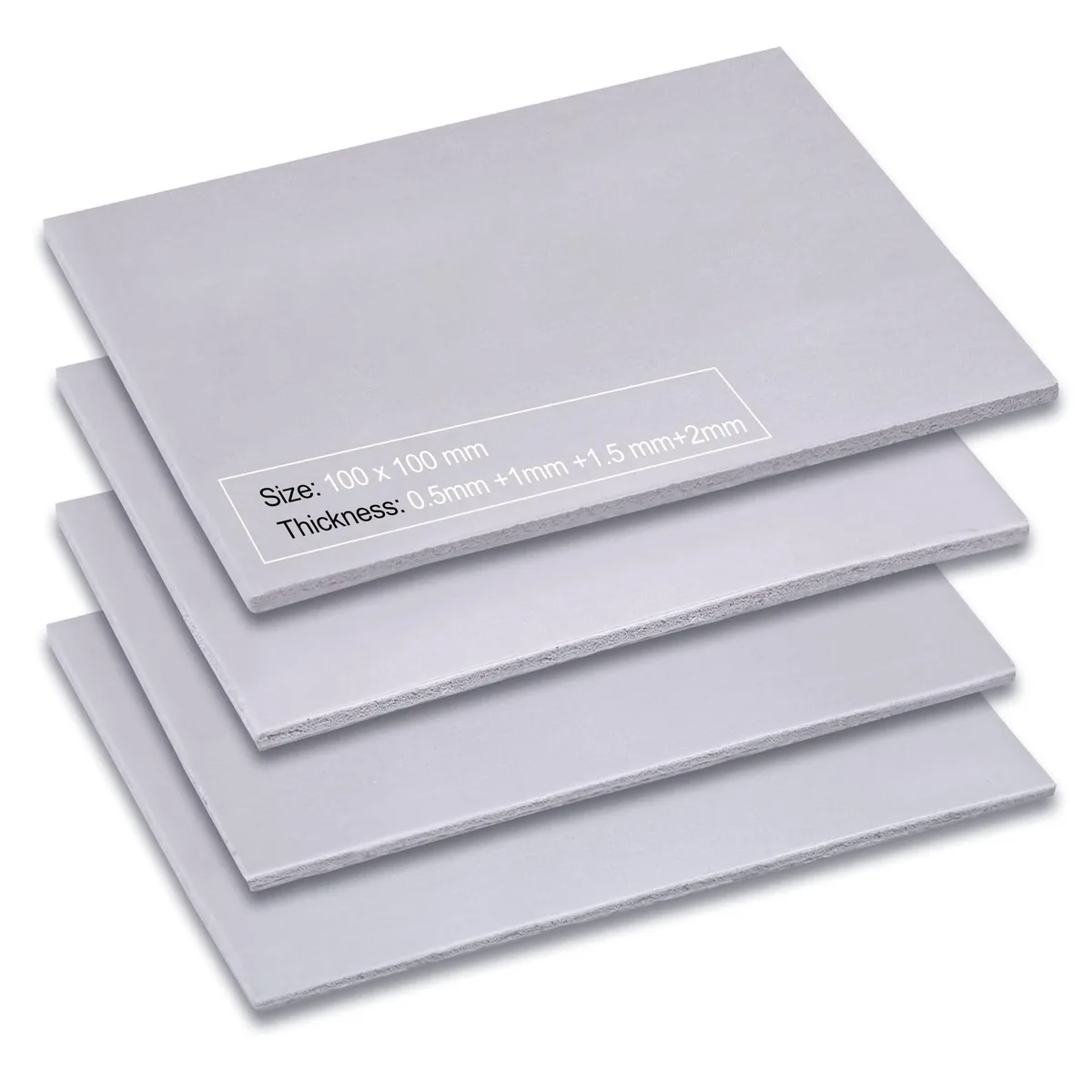  Aairhut Aairhut004 4-Pack 13 W/m.K Thermal Pads 100x100mm 0.5/1/1.5/2mm — product photo