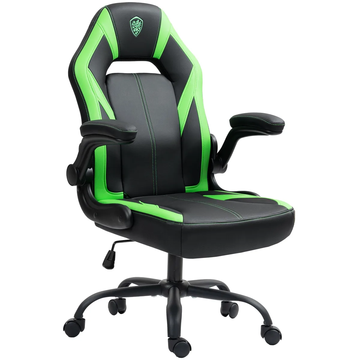 Dowinx Dowinx LS-66D61 Gaming Chair, Black/Green, 90°-101° Recline, 275lbs — product photo