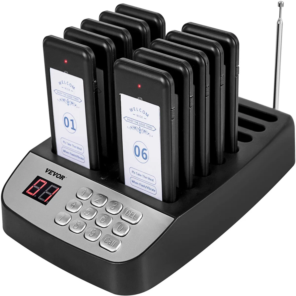 VEVOR VEVOR F100 10 Pager System 98 Channel 300-500m Range — product photo