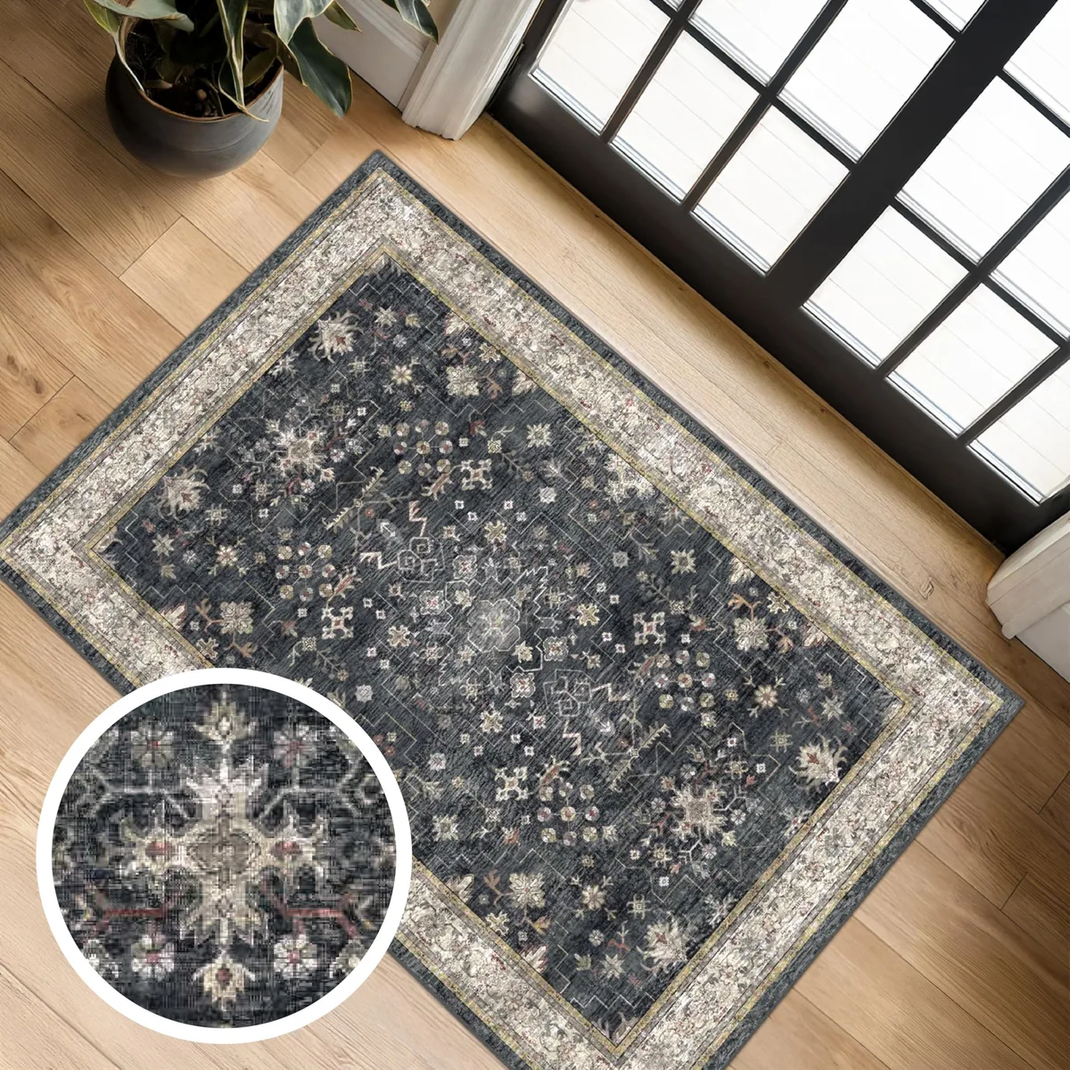  Hazo Haus CA_RUG-001-BLACK area rug 24 x 36 inches — product photo