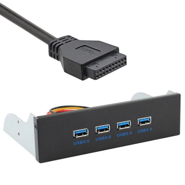 Shenzhen Shenzhong TECH. CO. LTD. Shenzhen Shenzhong TECH. CO. LTD. USB 3.0 4-Port Hub 20-Pin Cable 5.25" Bay — product photo