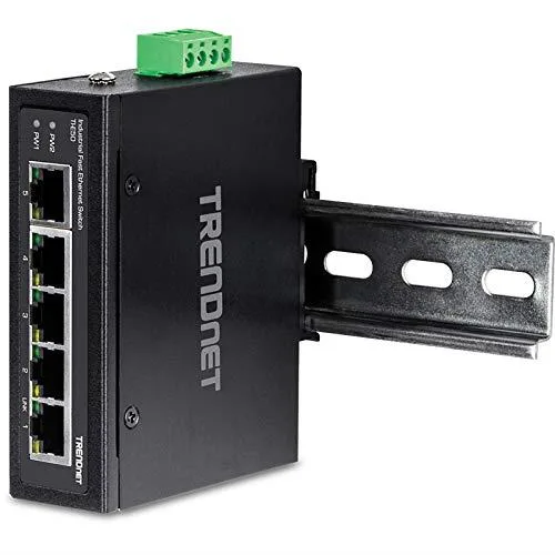 TRENDnet TRENDnet TI-E50 (V1.0R) 5-Port Industrial Fast Ethernet DIN-Rail Switch — product photo