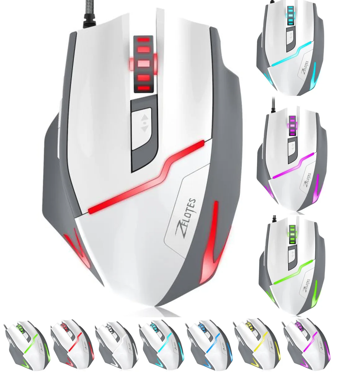 LUOM LUOM T-10 Gaming Mouse 7200 DPI 7 Buttons White — product photo