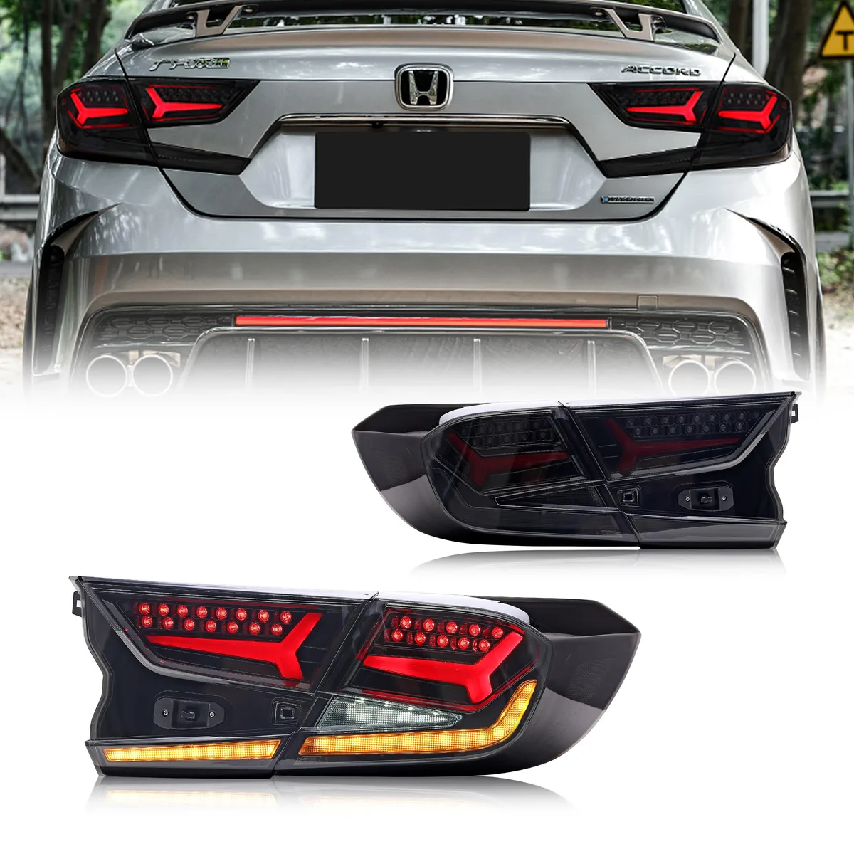 inginuity time inginuity time LED Tail Lights Honda Accord 10th Gen 2018-2022 Black — product photo