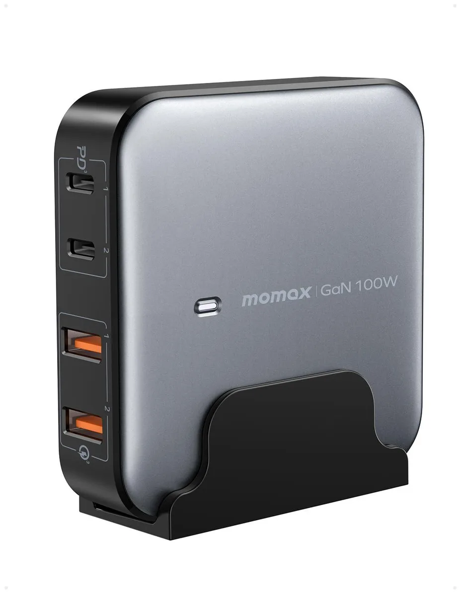 MOMAX VukC-0232 100W GaN USB charger 2 USB-C 2 USB-A 6.56ft cord — product photo