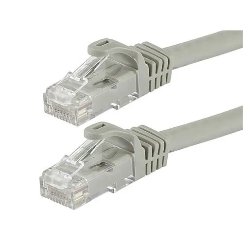 Gray Cat5e Ethernet patch cable 7 ft with snagless RJ45 connectors