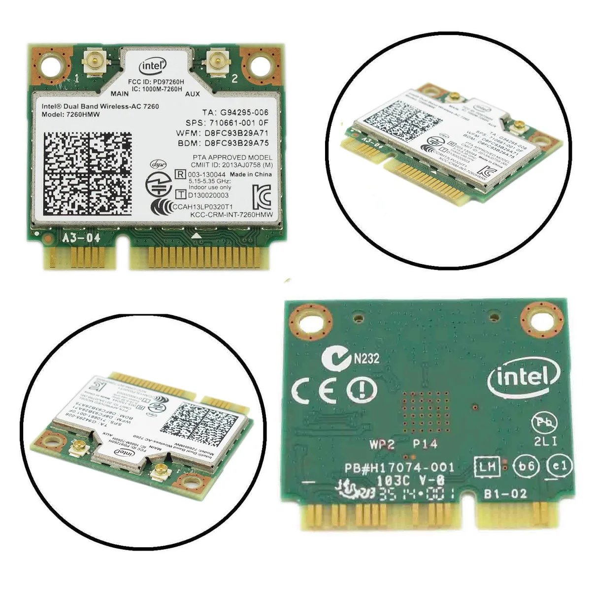 YEPLOOK YEPLOOK Wireless-AC 7260HMW Mini PCI-E BT4.0 Card for HP 710661 — product photo