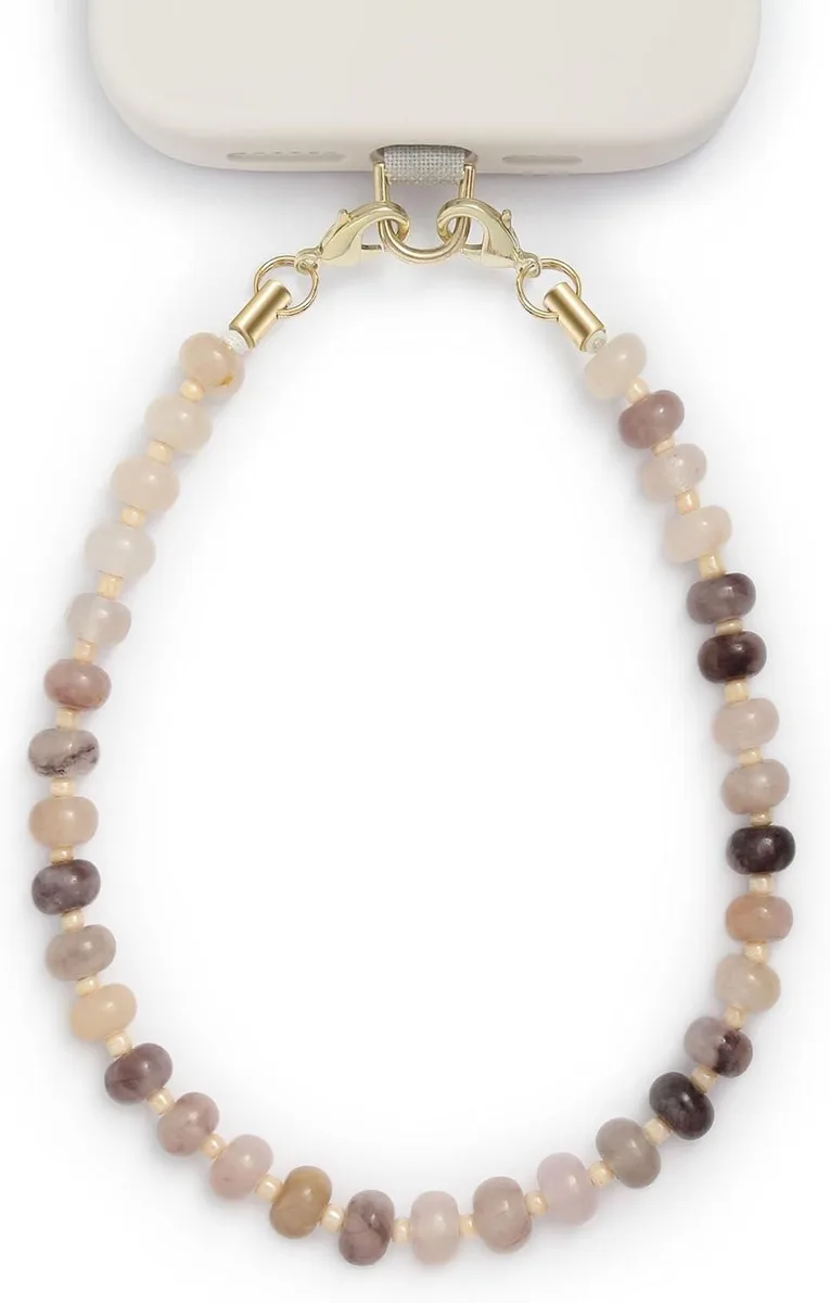 MCHOSE MCHOSE Natural Stone Phone Charm Beaded Wrist Strap Lanyard with Tether Tab — product photo