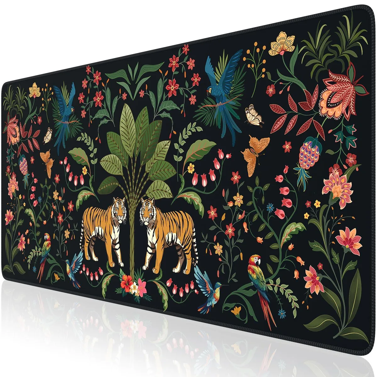 HAOCOO Black Tiger Mouse Pad 35.4 x 15.7 in — product photo