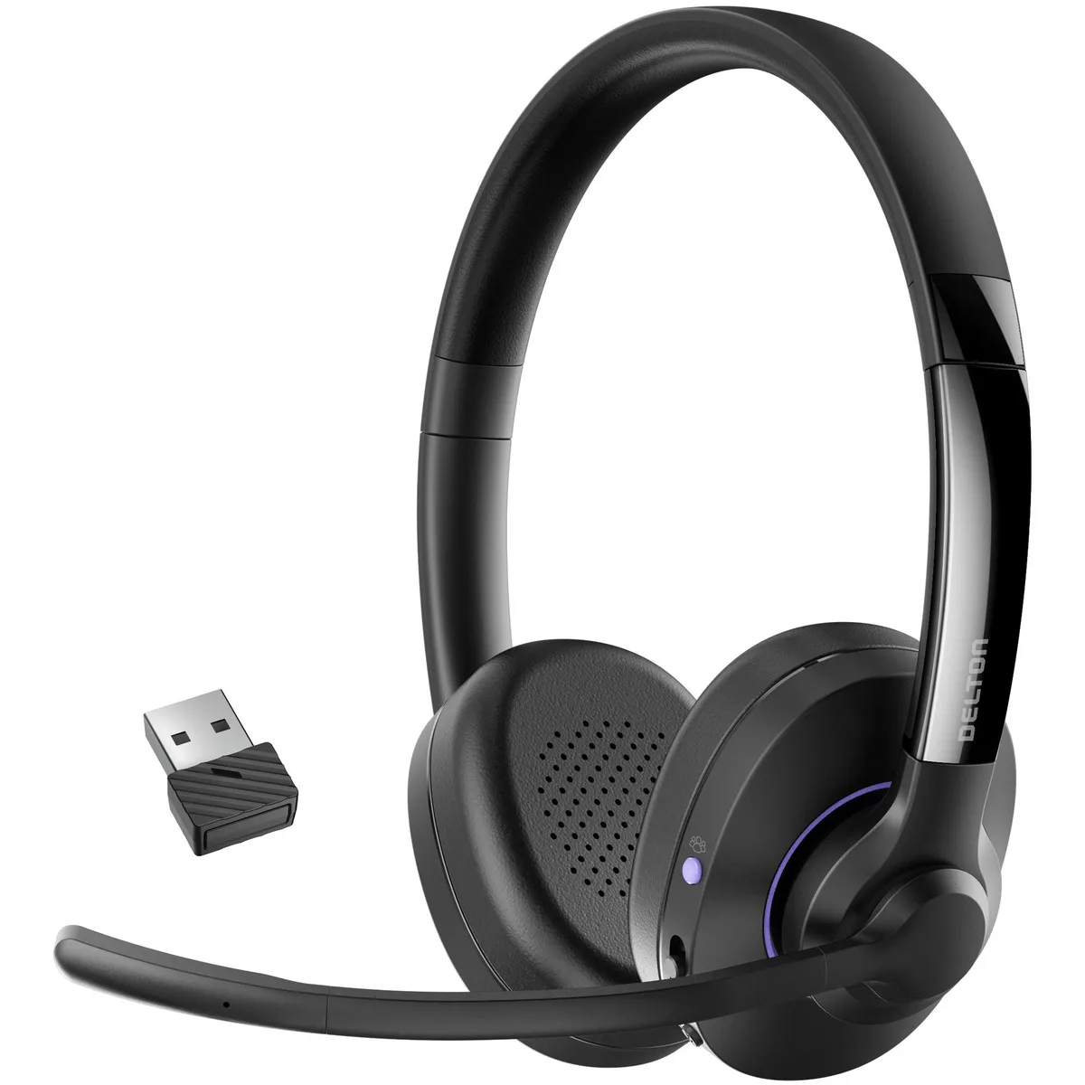 Delton Delton 60X Wireless Headset ENC ANC Bluetooth USB Dongle 35h 45h 350h 1.5h Black — product photo