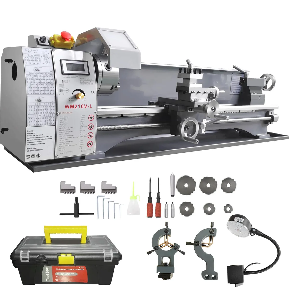 VEVOR VEVOR WM210V-L 210x750 mm 750W 110V benchtop metal lathe — product photo
