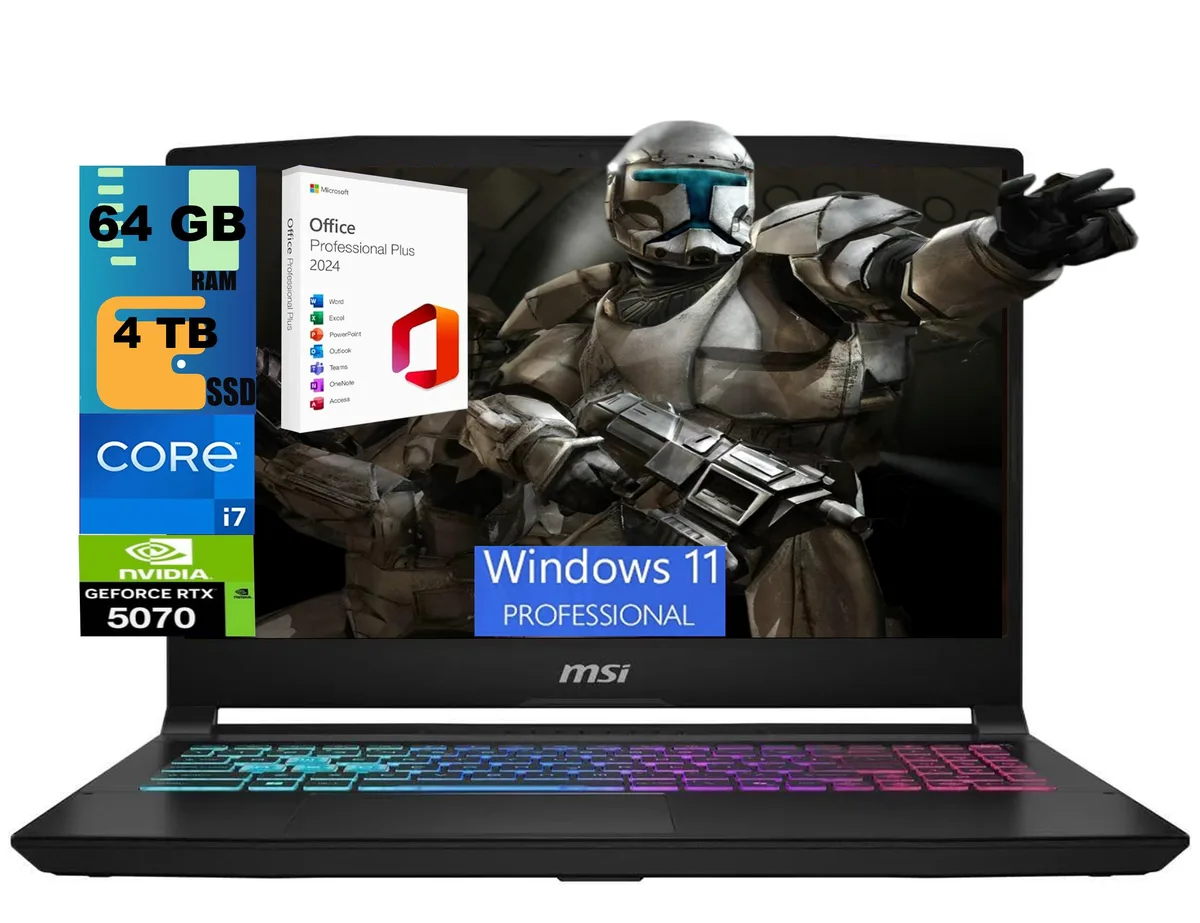 MSI MSI Katana 15 15.6 QHD 165Hz i7-14650HX RTX 5070 8GB 64GB 4TB gaming laptop — product photo