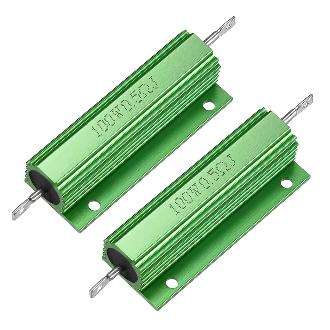 Unique-Bargains Unique-Bargains 2 Pcs Aluminum Case Resistor 100W 0.5Ohm Wirewound — product photo