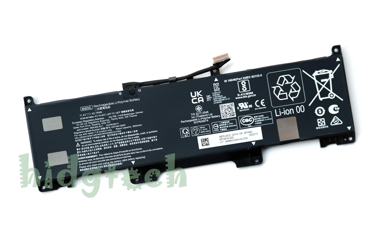 Beisite Beisite AN03XL laptop battery 11.4V 42.75Wh for HP ProBook Fortis G9 Pro x360 Fortis 11 G9 — product photo