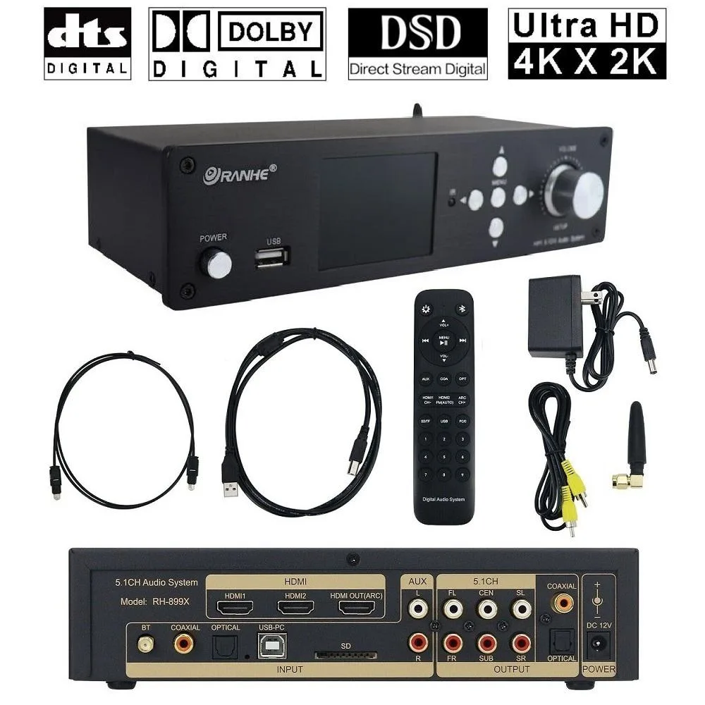 Lenkeng Technology Co,. Ltd Lenkeng Technology Co,. Ltd RH-899X DSD Audio Player 5.1 Channel Decoder Black Panel — product photo