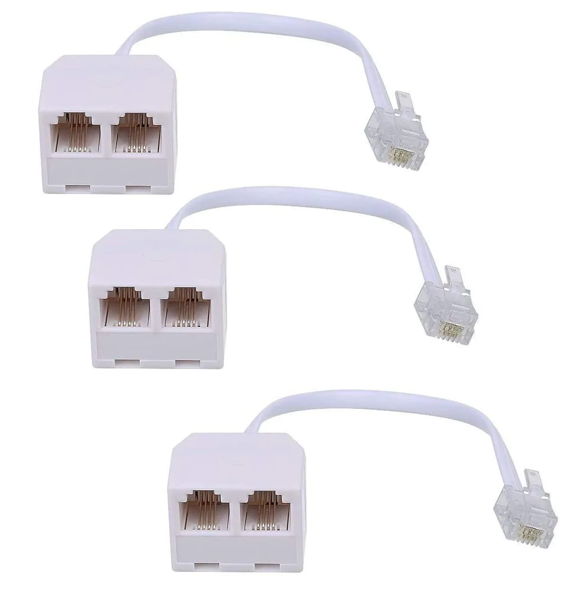 Vszerda Vszerda RJ11 6P4C 2-way phone line splitter 3-pack — product photo